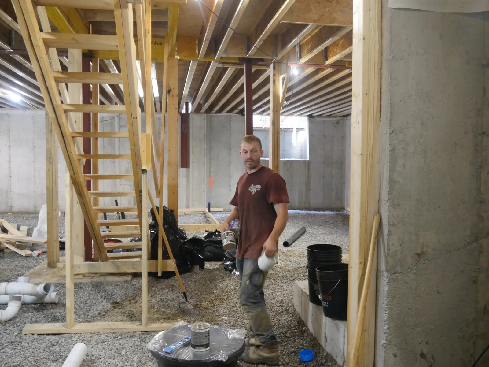 Basement flood-protection project in progress