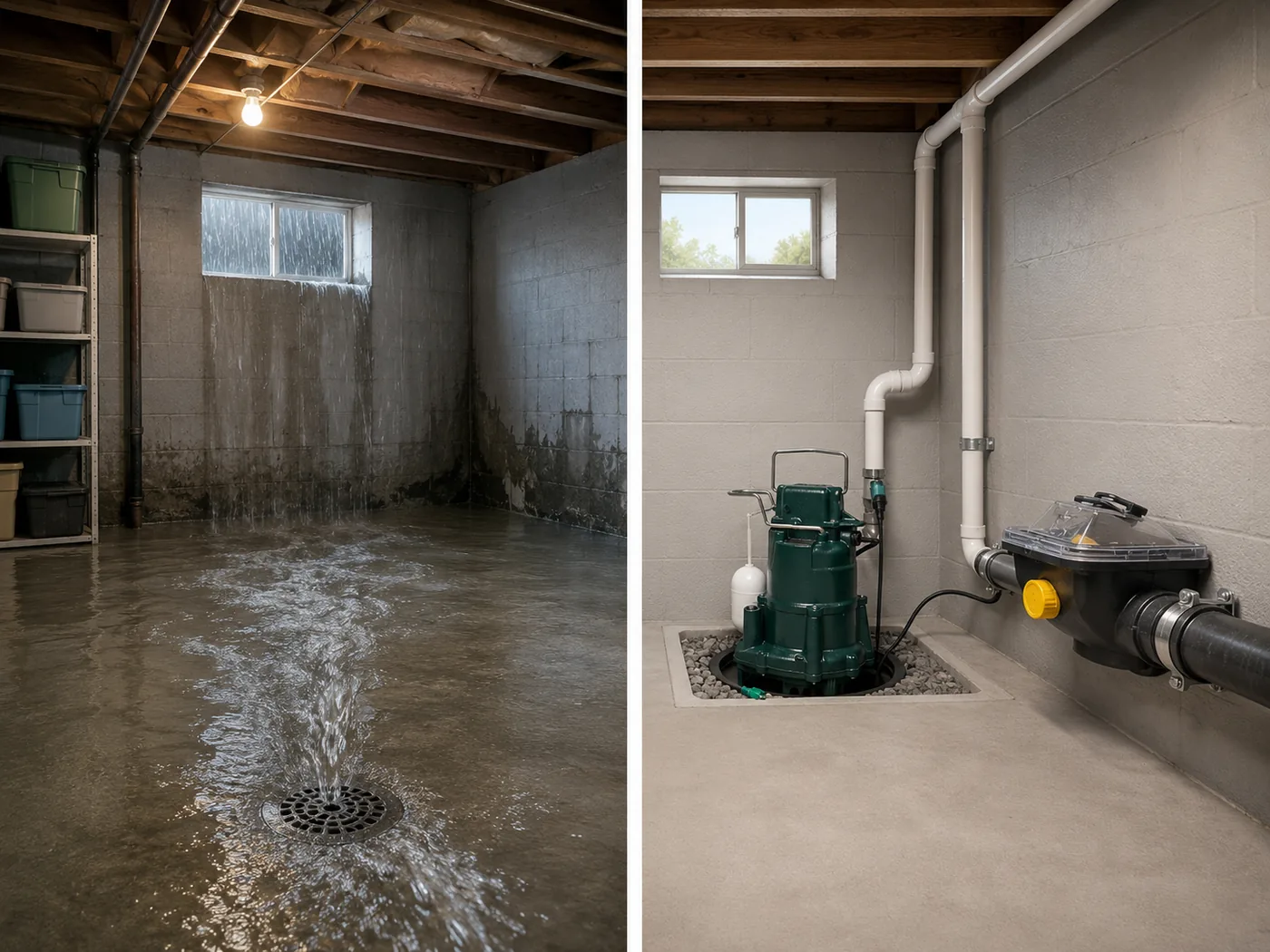 Before and after basement transformation