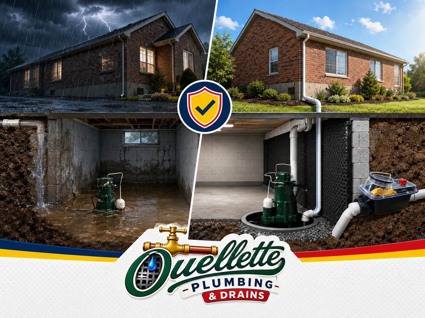 Before and after drainage protection