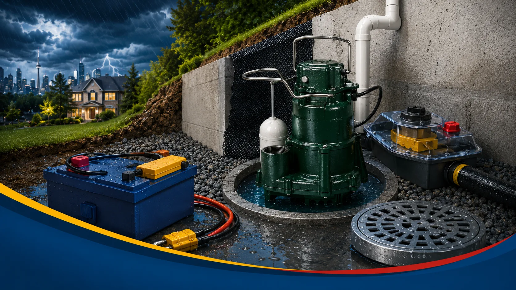 Engineered drainage system during storm