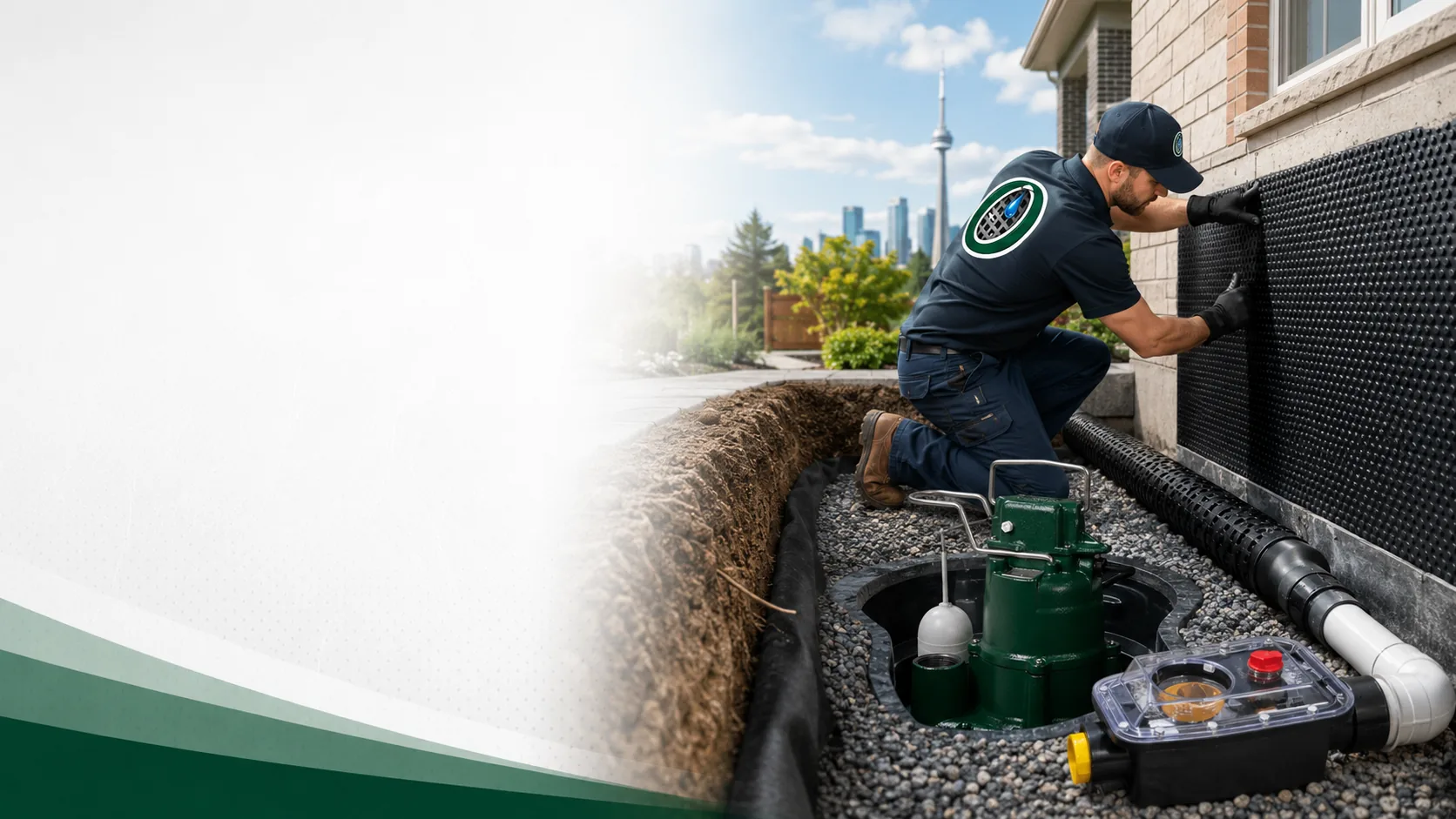 Plumbing work near home foundation