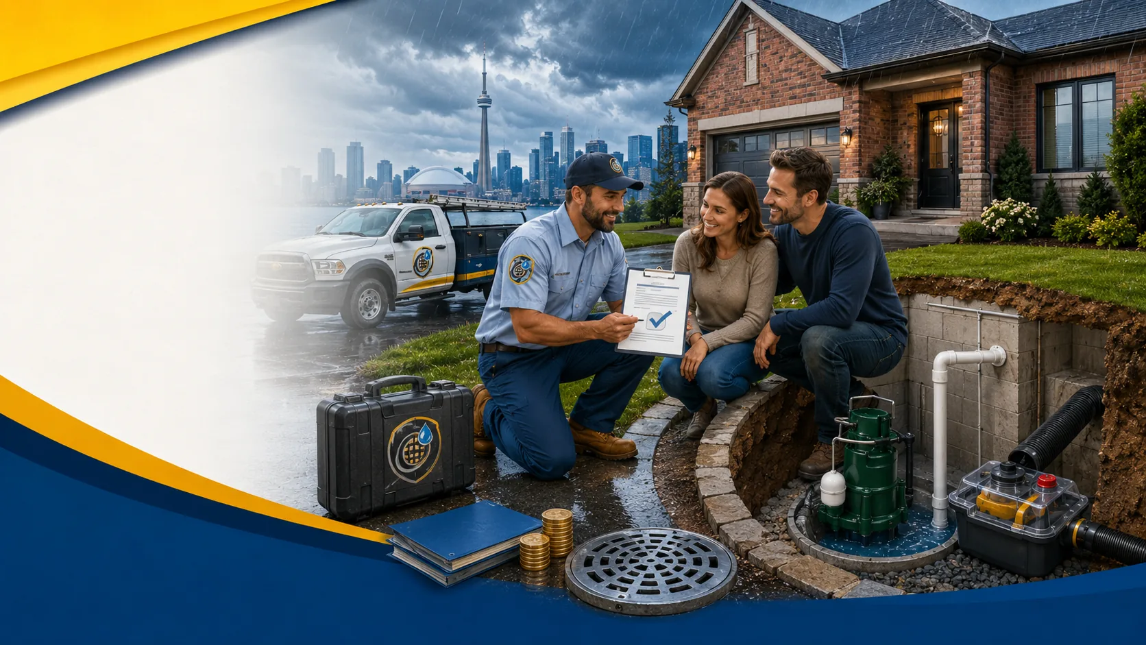 Professional inspecting home equipment