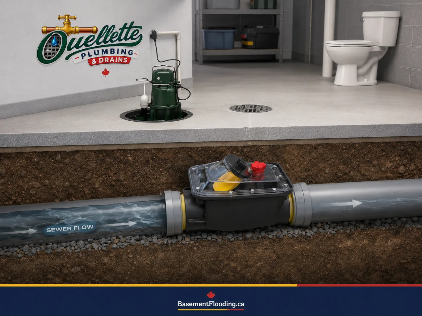 Plumbing and sewer system illustration