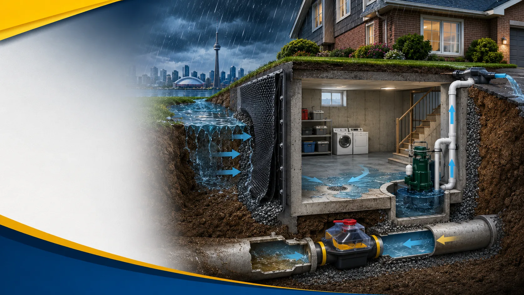 Storm protection in a home basement